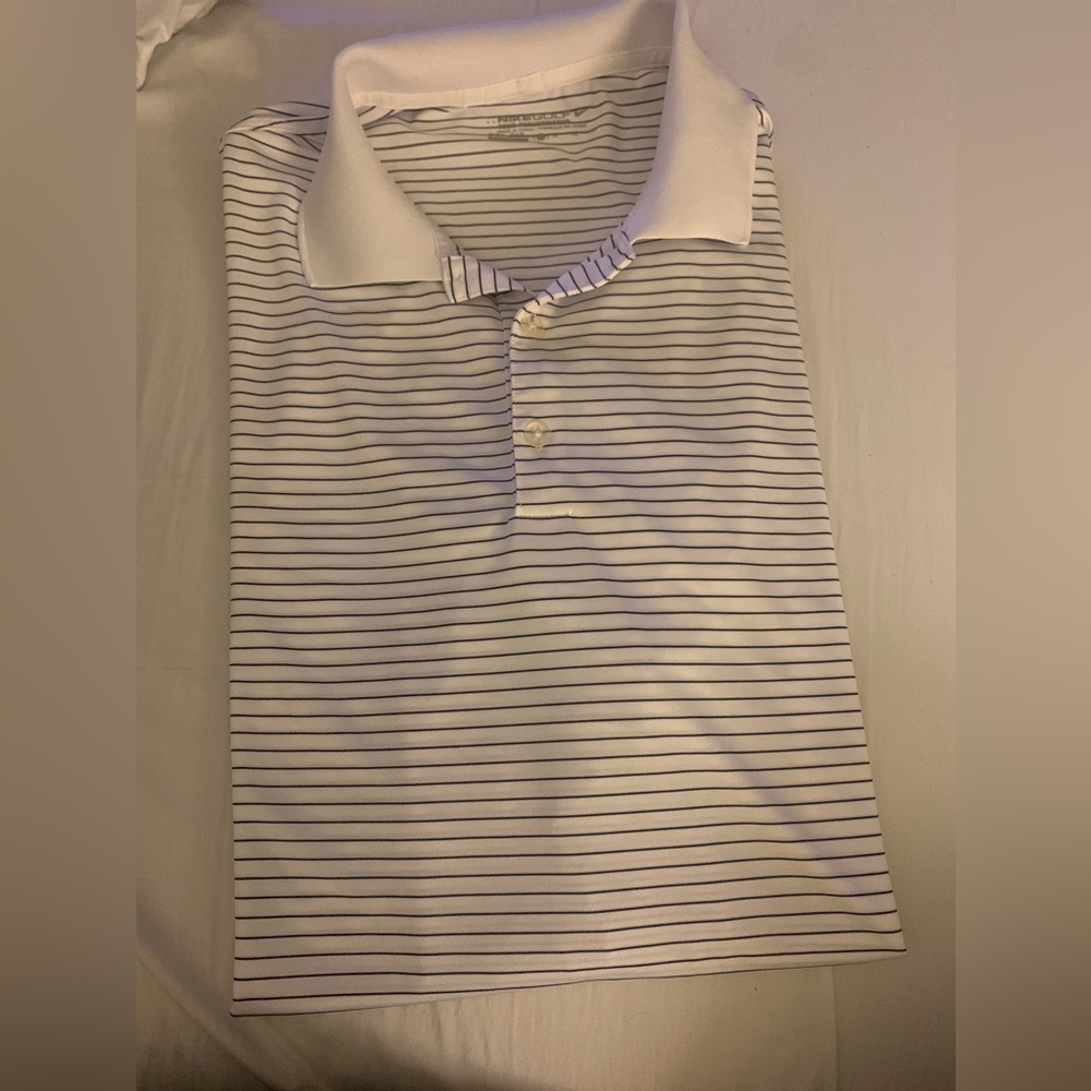 Nike Gold Dri Fit XL White w/ Black Stripes